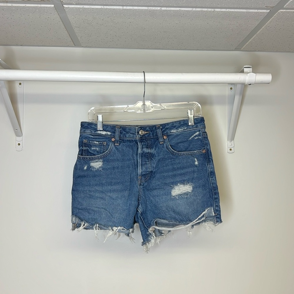 Express Boyfriend Midi Mid Rise Jean Shorts-‎ 4